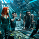 From left to right: Amber Heard as Mera, director James Wan, Jason Momoa as Aquaman, and Willem Dafoe as Vulko.